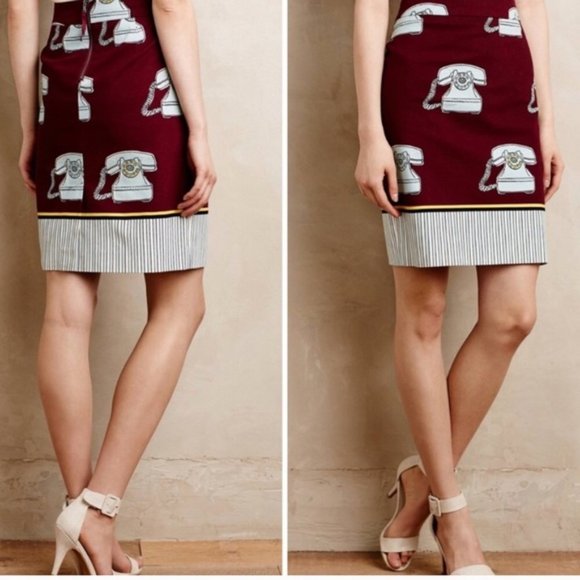 Anthropologie Maeve Clementina Telephone Skirt 6 - Picture 3 of 11